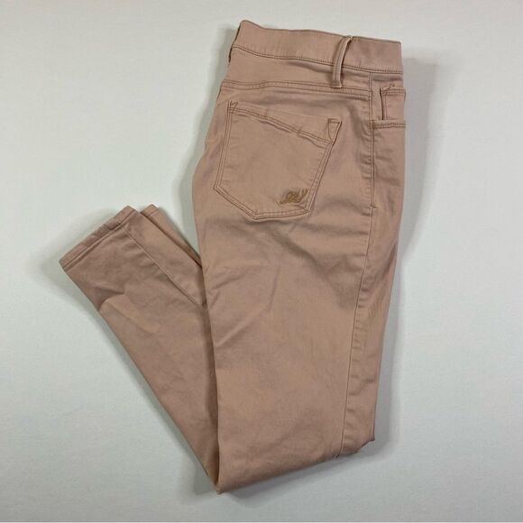 Express Leggings Women's 4S Pastel Pink Mid Rise Stretch Distressed Ripped Knee - Picture 1 of 10